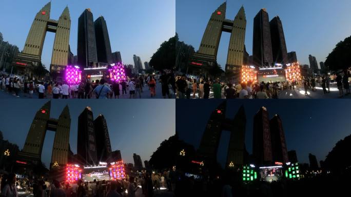 重庆喜来登人来人往渐渐天黑延时城市风景