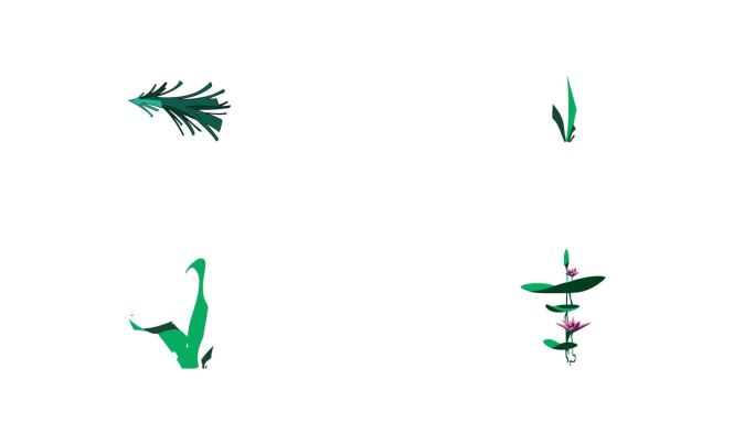 带通道植物生长卡通动画元素