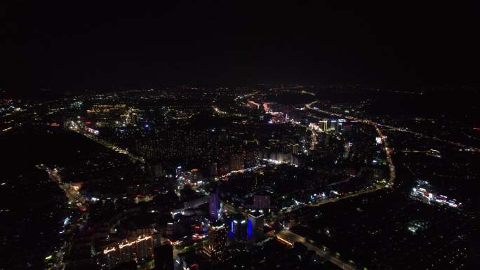 城市夜景航拍素材