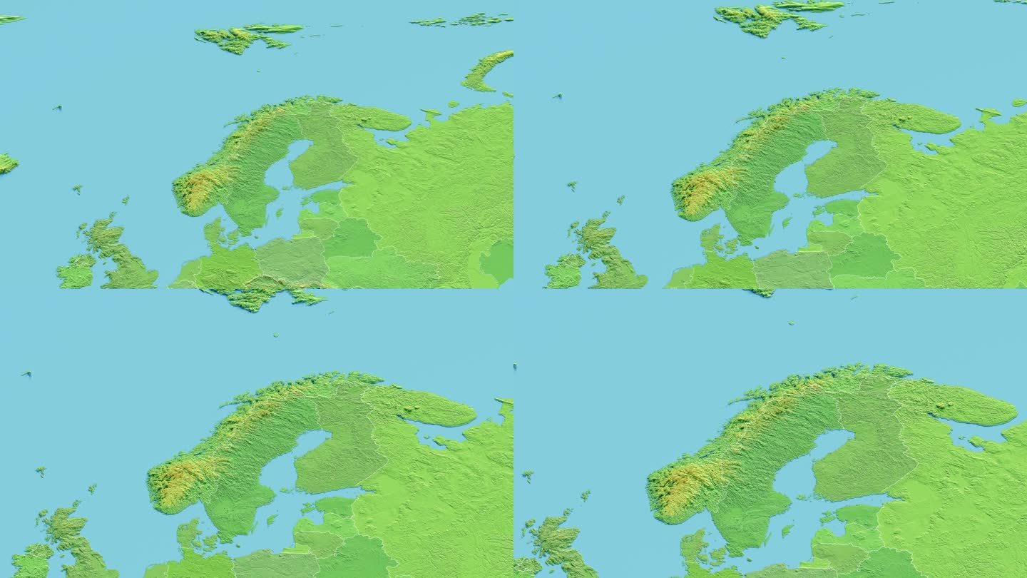 挪威地图3D动画与边界