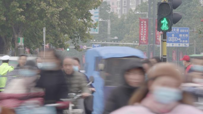 河南安阳车流交警路口人文4k