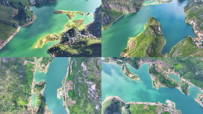 广西百色浩坤湖景区自然风光航拍视频素材