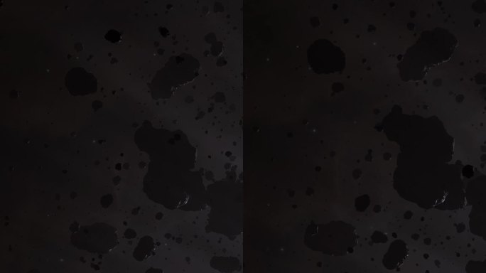 在黑暗的外层空间通过小行星场与宇宙云宽跟踪拍摄
