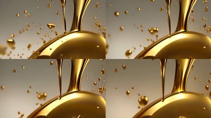 金色液体流动动画