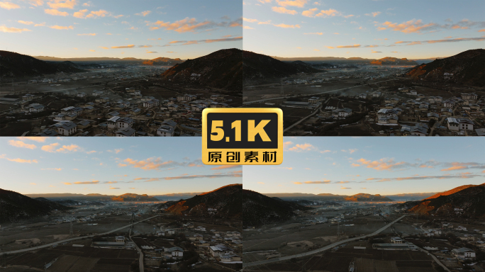 5K-香格里拉清晨，清晨的迪庆城市