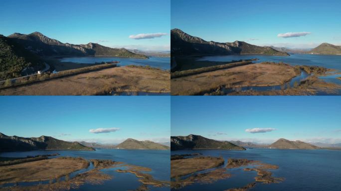 无人机拍摄的斯卡达尔湖的画面