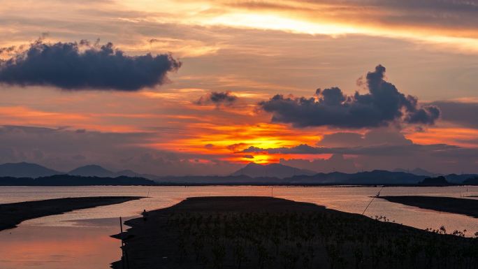 惠东白沙村日落延时4K