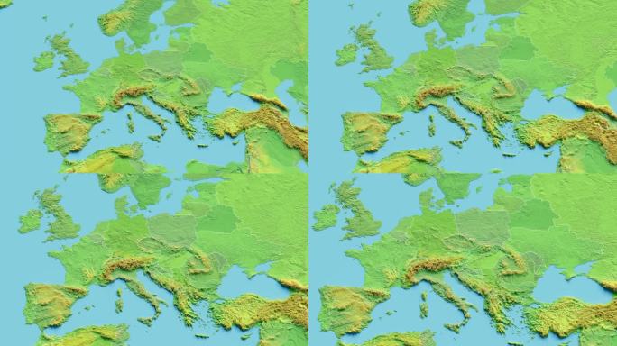 斯洛文尼亚地图3D动画与边界