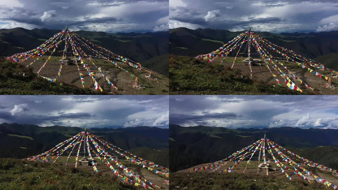 经幡远山山脉大气云海森林草原