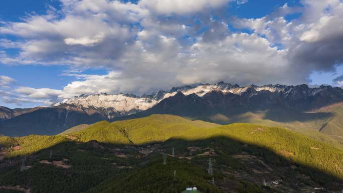 5K-丽江玉龙雪山航拍延时，玉龙雪山延时