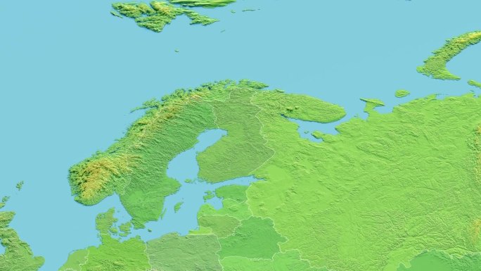 芬兰地图3D动画与边界