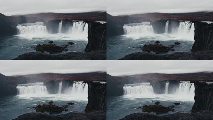 冰岛北部巨大的瀑布。