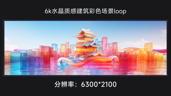 6k水晶质感建筑彩色场景loop