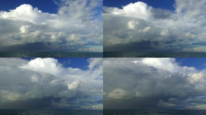 海景——天空蔚蓝，云被雨云取代(延时拍摄)
