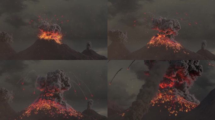 火山爆发震撼场景