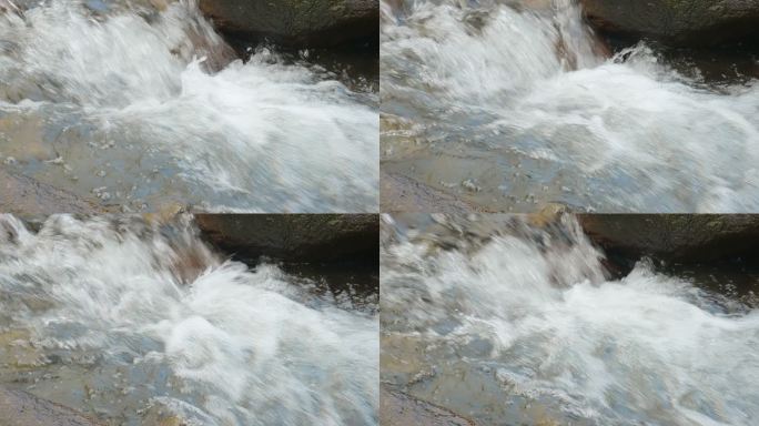 小溪水流水资源山泉水升格慢镜头4K