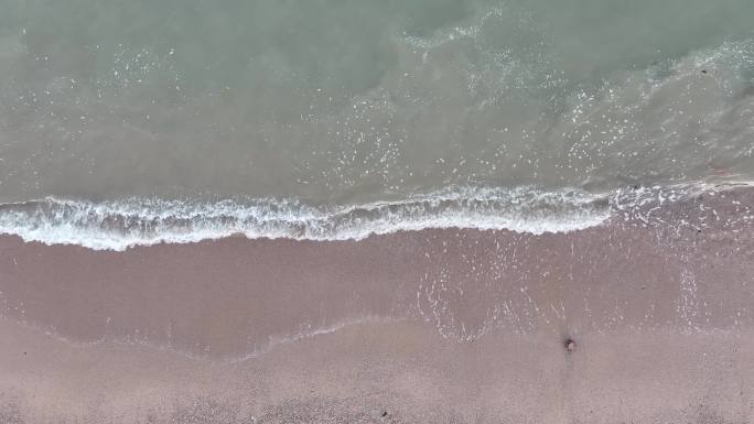 俯看视角海浪 浪打浪