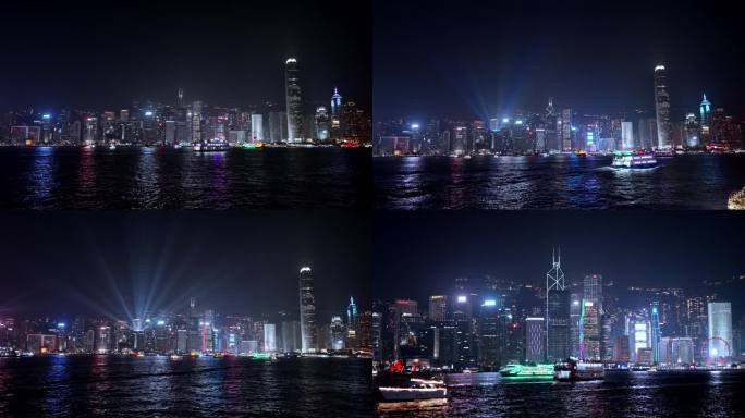 香港维多利亚湾夜景灯光秀