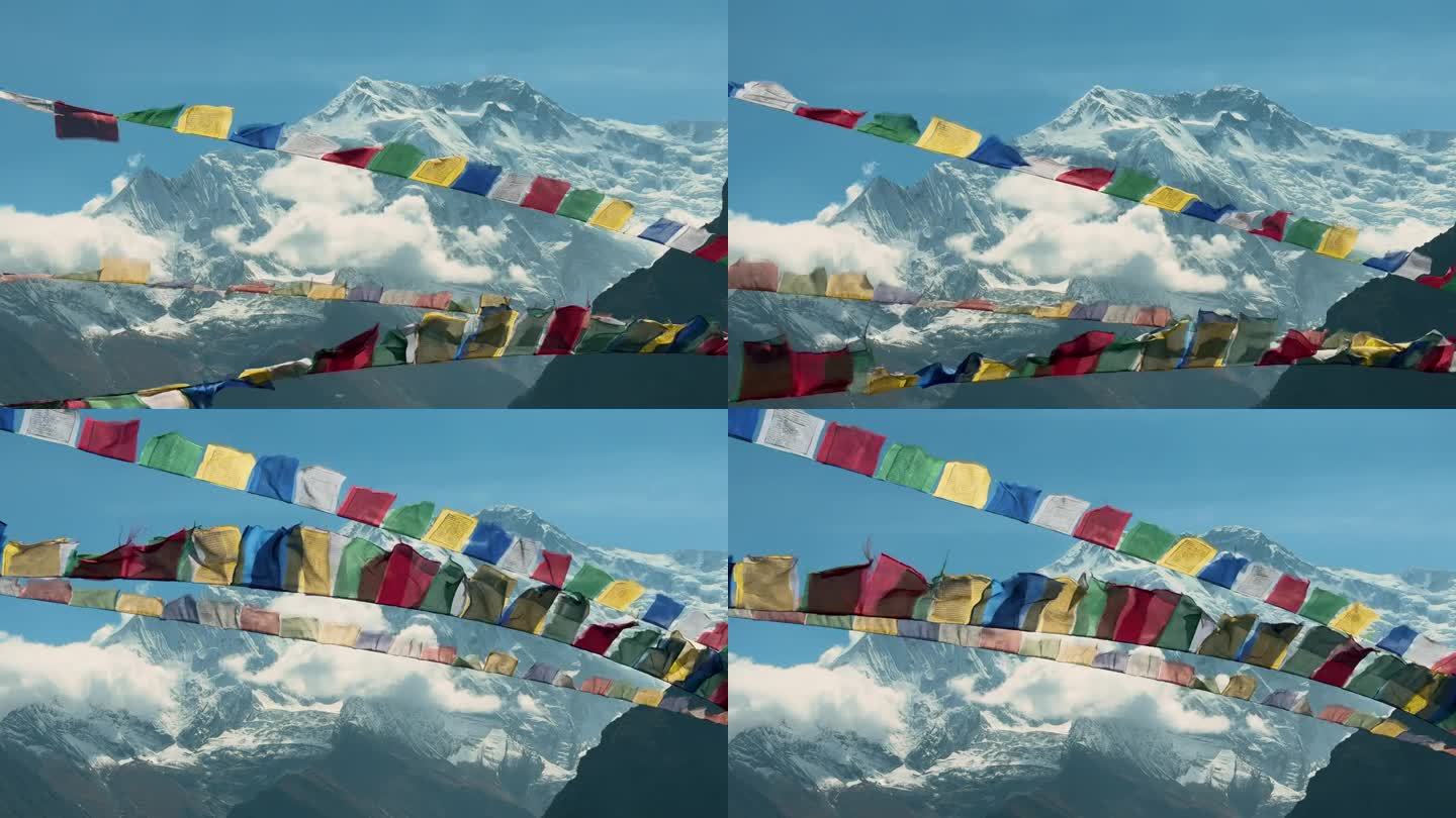 祈祷旗与安纳普尔纳山脉2的背景