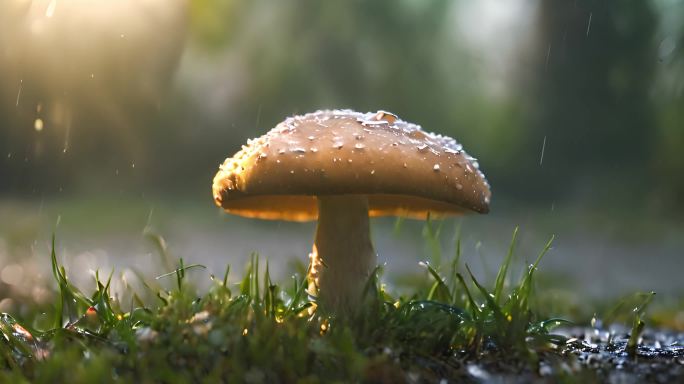 雨中蘑菇
