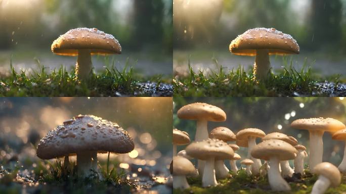 雨中蘑菇
