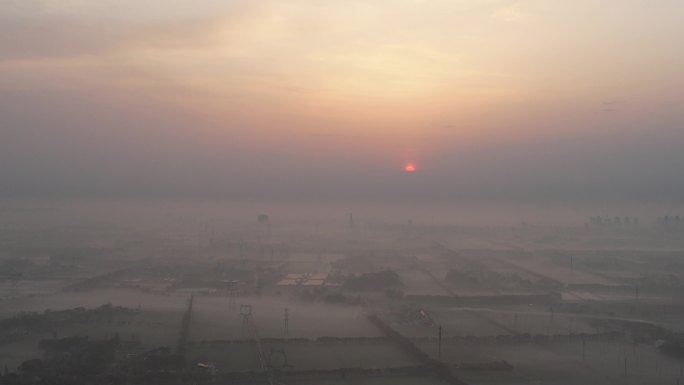 上海奉贤 西渡街道 农村大雾