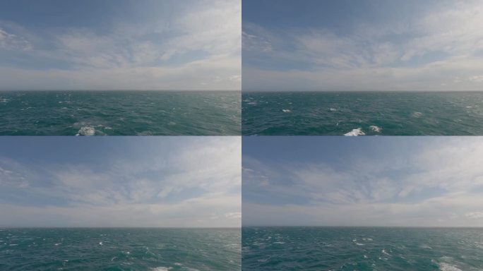新西兰库克海峡从南岛到北岛时，风越来越大，海浪上出现了白色的帽子
