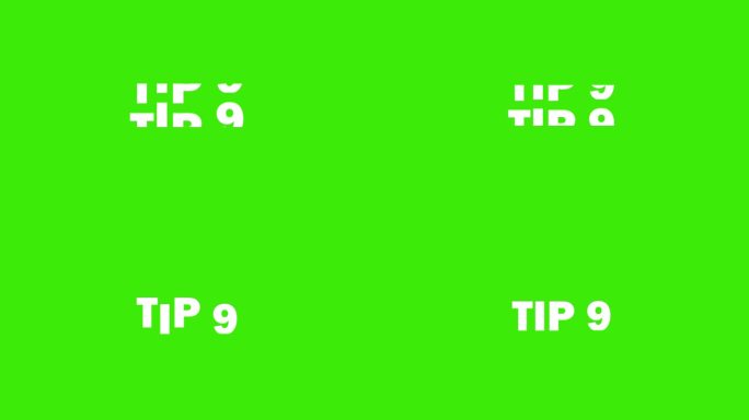 提示9文本动画在绿屏上显示老虎机效果