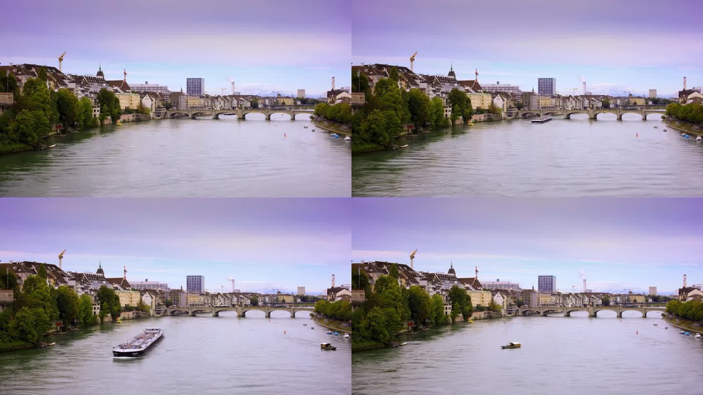 瑞士巴塞尔运河城市桥梁