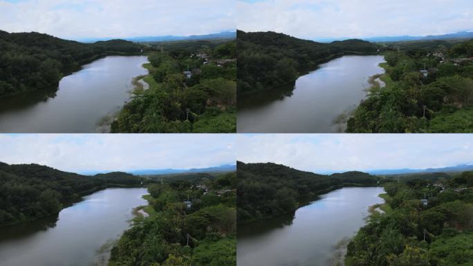 西双版纳热澜沧江湖水4K航拍实景素材
