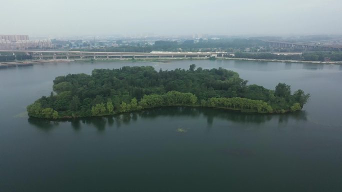 高清4K航拍沈阳丁香湖高铁 沈阳幸福城市