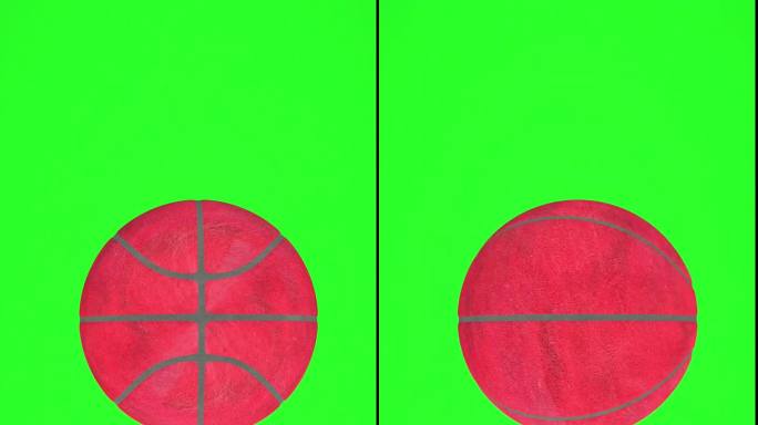 篮球自转旋转绿幕背景素材