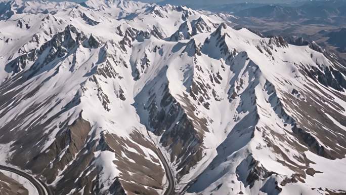 震撼雪山风景航拍