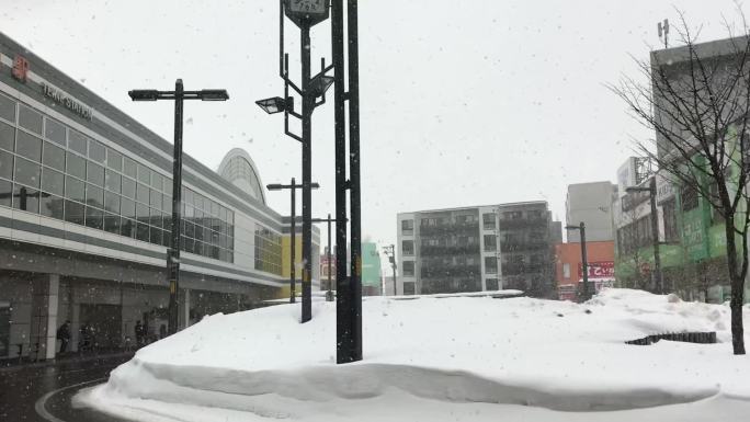 北海道手稻站雪景