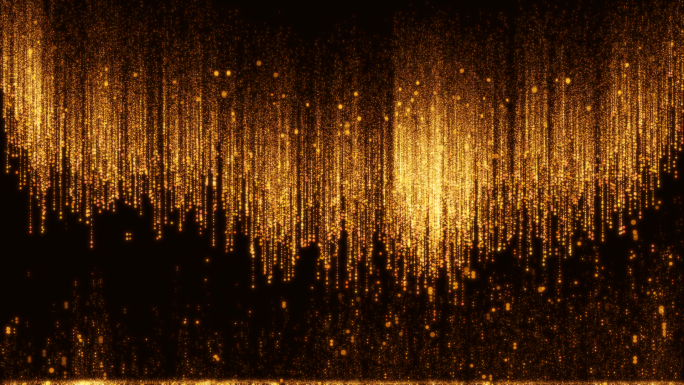 金色粒子水流瀑布舞台背景