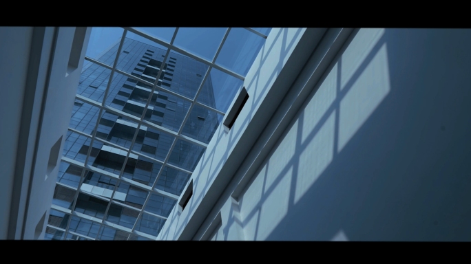 CBD商业区大楼窗户影子光影延时摄影