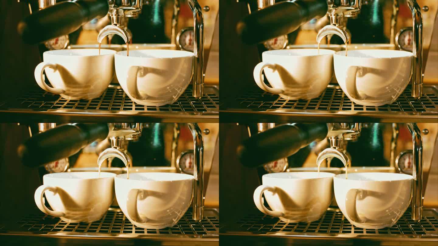 浓缩咖啡机采用双壶嘴组手柄