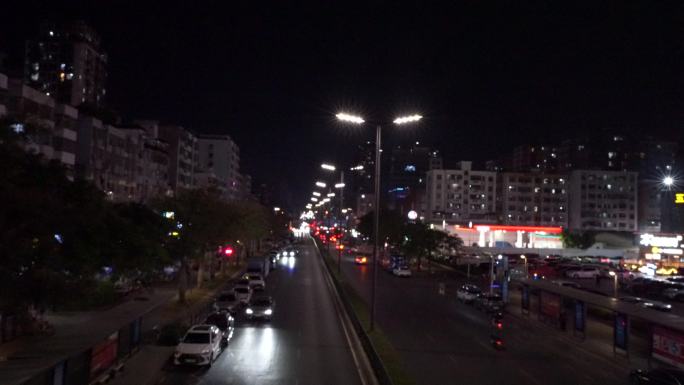 夜晚 城市 车流 农民房 夜幕街景