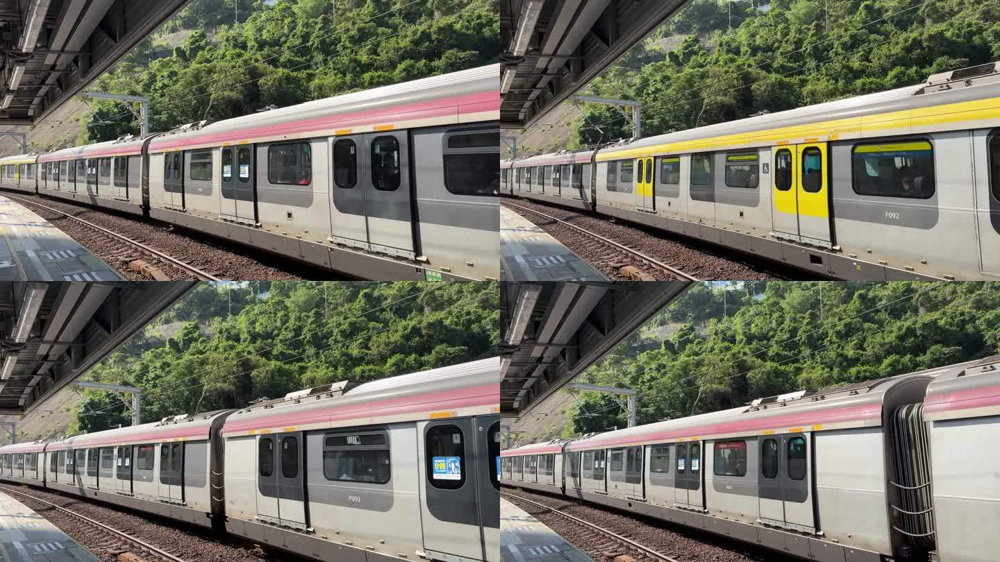 香港地铁站列车进出站