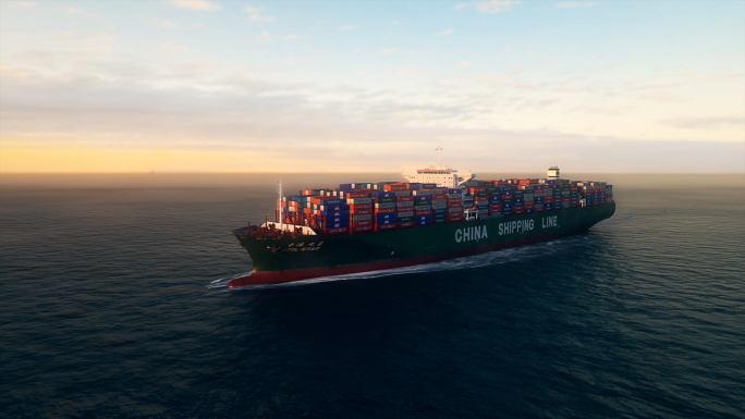 4K货轮航行运输集装箱航运船动画三维