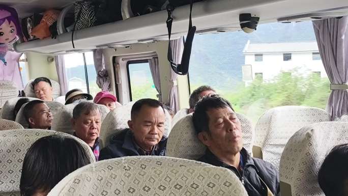 大巴旅行车高速路速度感快车窗外闪过的画面