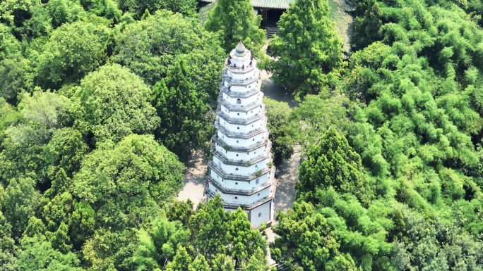 航拍四川旅游阆中古城地标历史建筑白塔