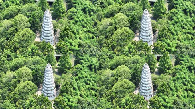 航拍四川旅游阆中古城地标历史建筑白塔