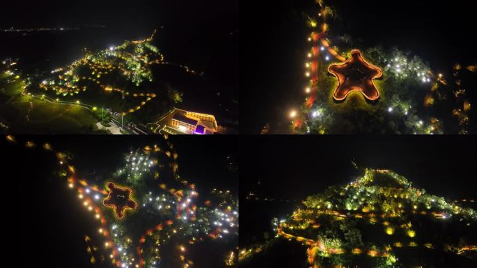 廉江市塘山岭生态公园夜景4K航拍