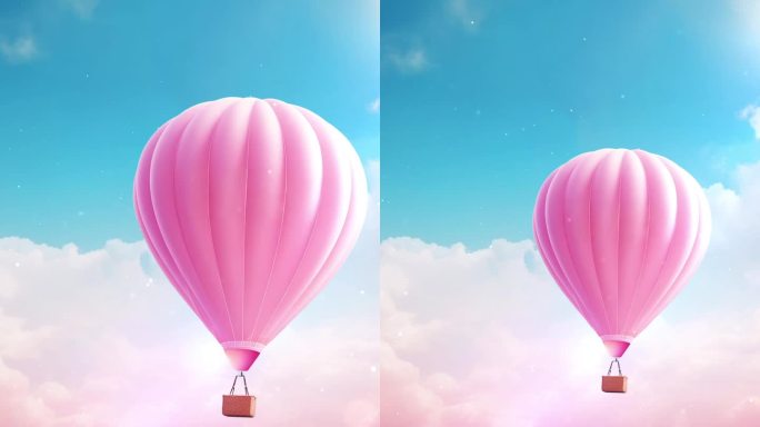 竖版粉色热气球 视频素材