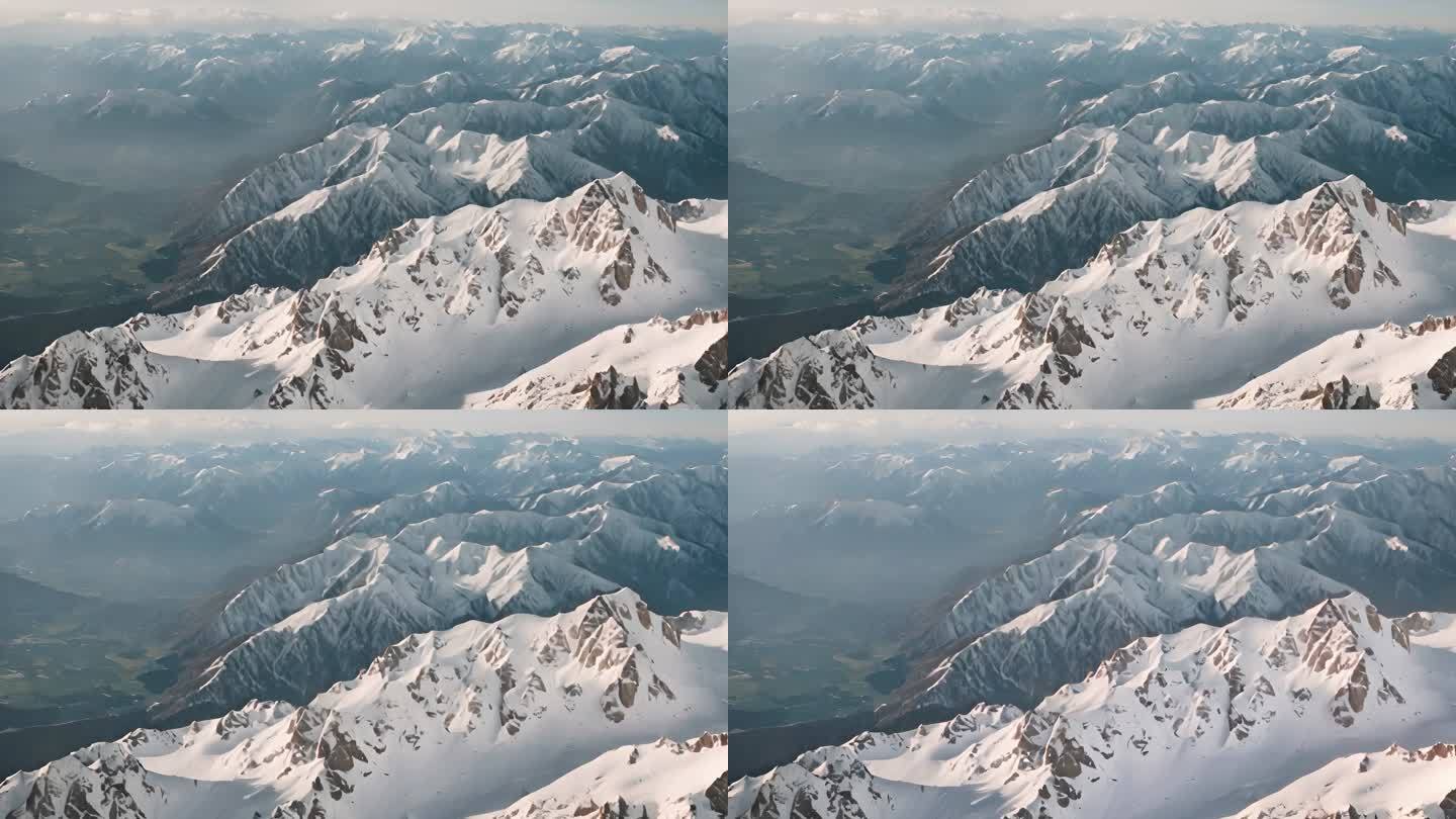 震撼雪山风景航拍