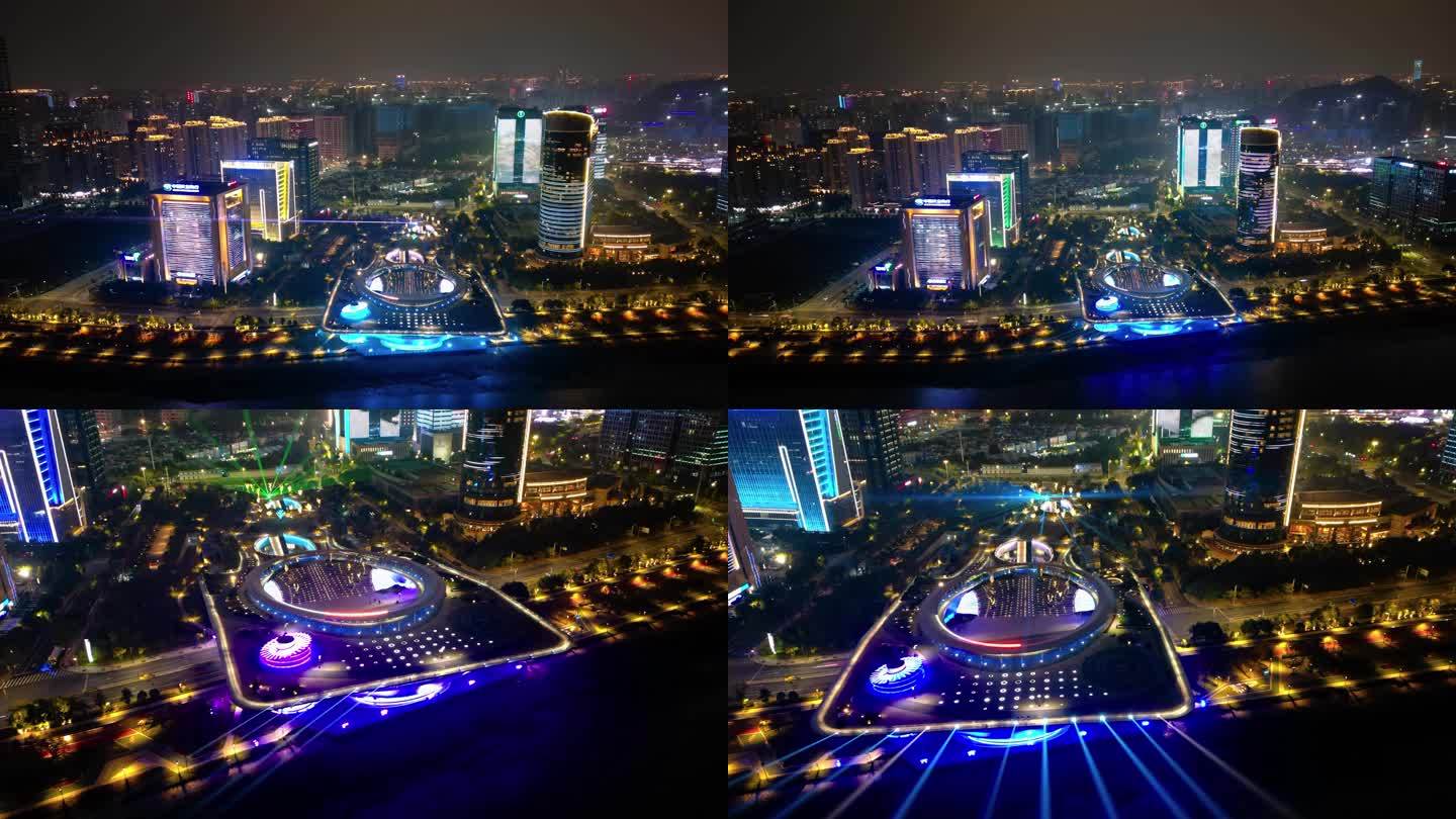 温州滨江商务区城市阳台夜景 延时摄影