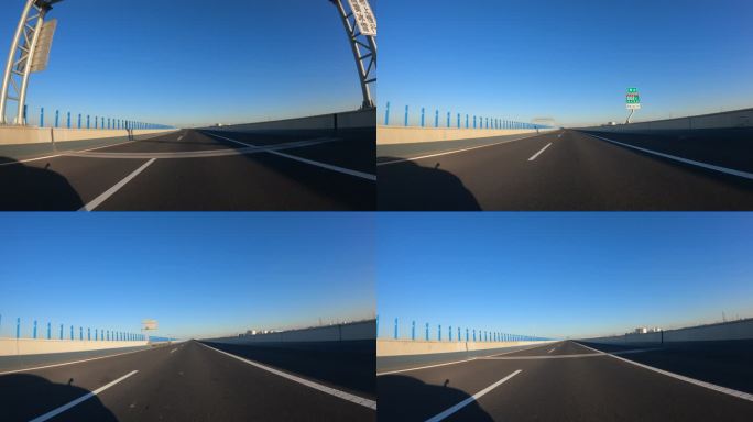 天津道路拍摄汽车行驶第一视角