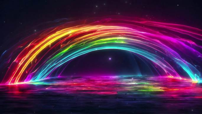 4K霓虹LED彩虹抽象舞台背景