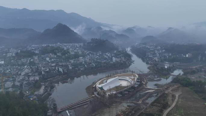 湖南重庆贵州边城全景4k航拍